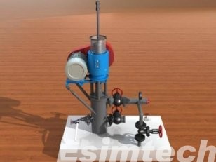 Screw pump well wellhead of the Oil Recovery Simulator