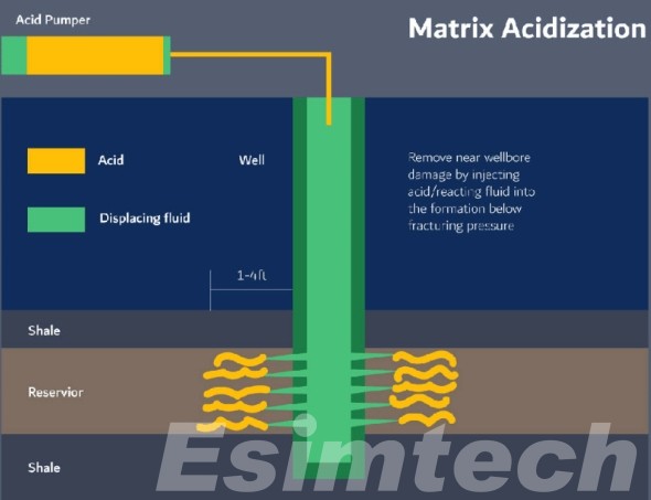 Conceptual diagram of matrix acidizing