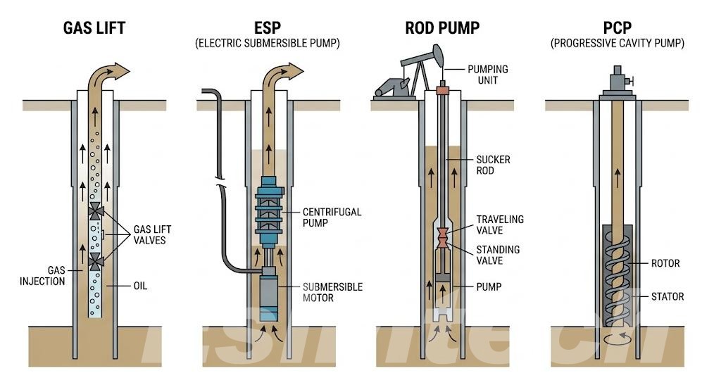Four artificial lift methods compared