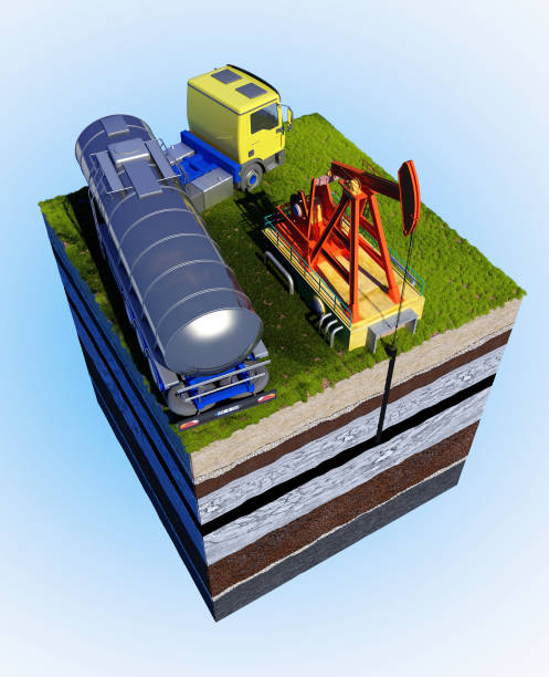 Model of oil on the ground.3d render