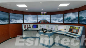 Ship navigation simulator simulating heavy waves and strong wind conditions