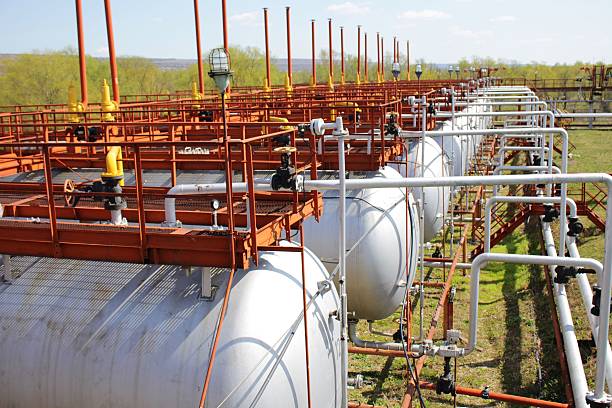 A photo of Liquified gas tanks