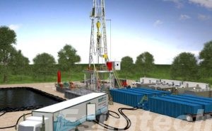 Oil rig drilling animation