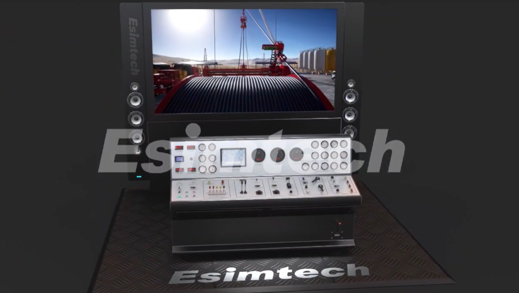 Well intervention simulation training interface showing