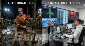 Comparison of traditional on-the-job training vs. safe, data-driven well logging simulator training