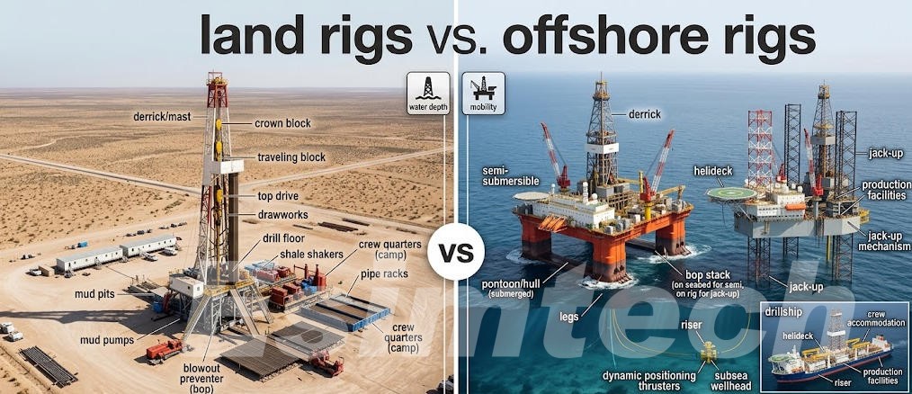 Land Rigs vs. Offshore Rigs