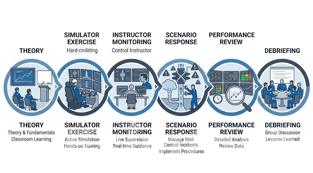 Well control simulator training workflow