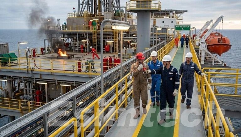 Oil rig emergency response and evacuation
